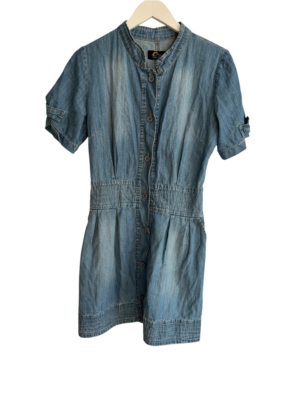 Vintage Cadena Jeans Co. Denim Shirt Dress | Button Front Chambray Mini Dress